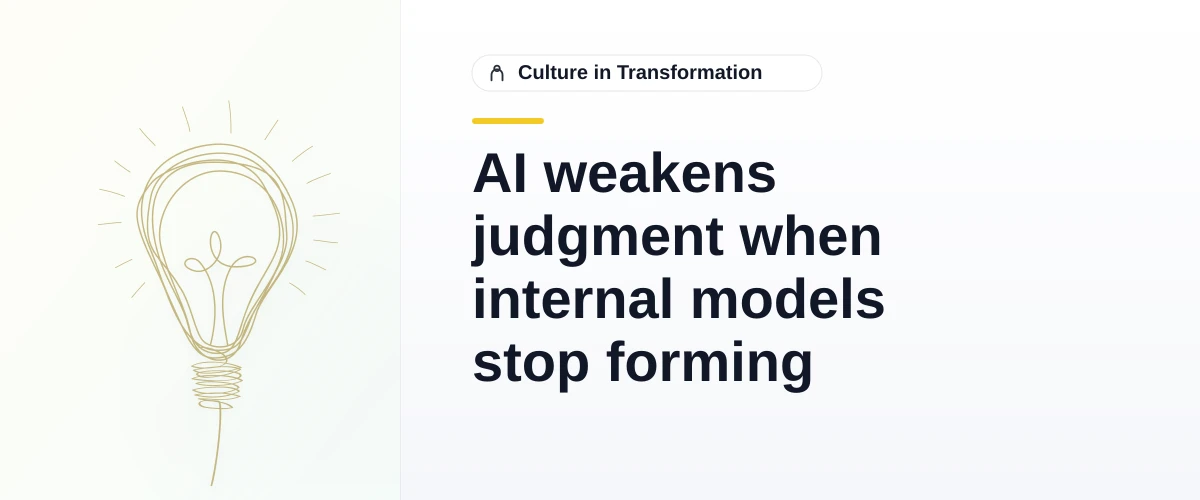 AI weakens judgment when internal models stop forming